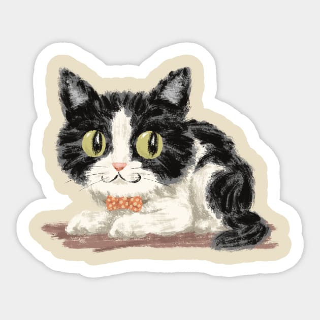 Black and white kitten Sticker by sanogawa